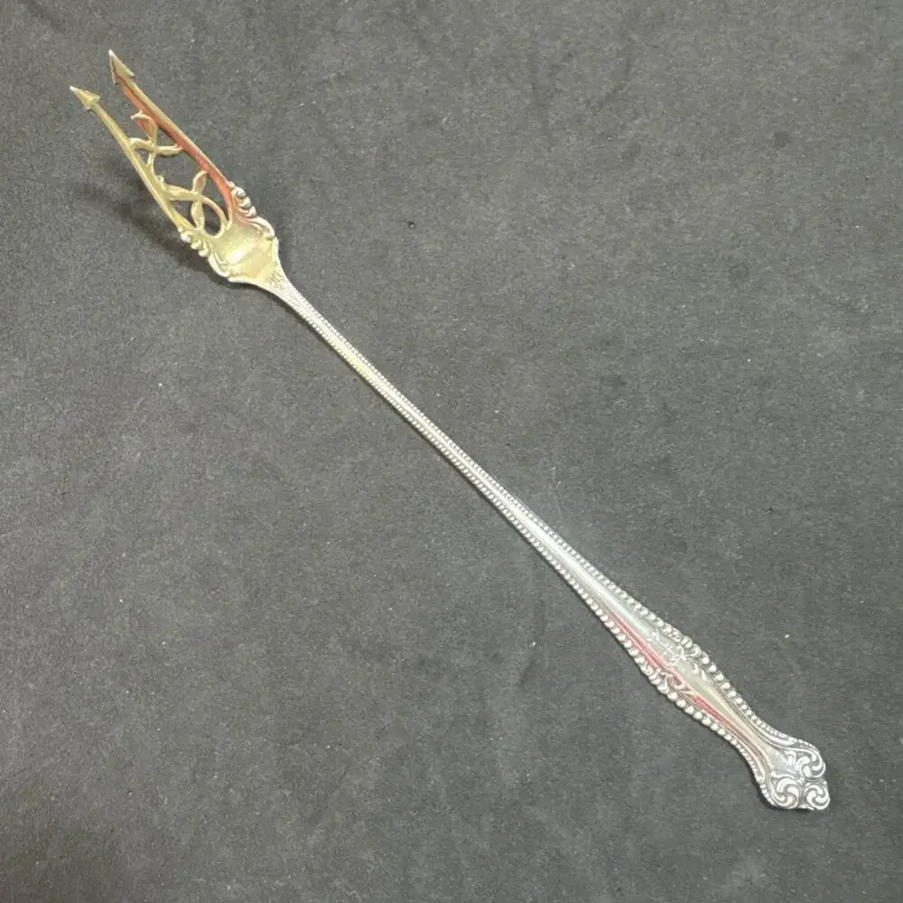 Canterbury by Towle Sterling Silver Pickle Fork Gold Wash Long 8 5/8